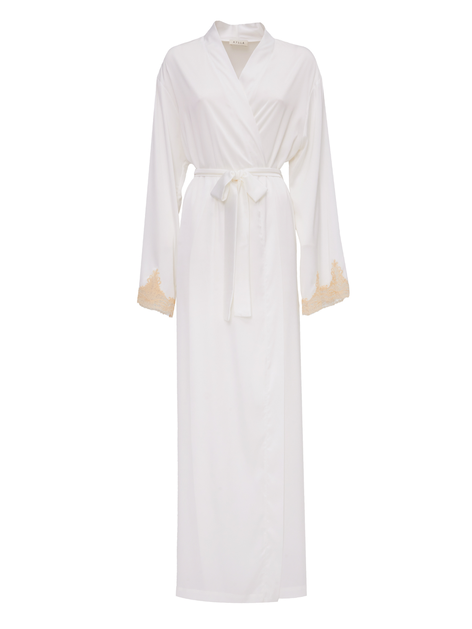 Diana White/Gold Lace Robe - Long