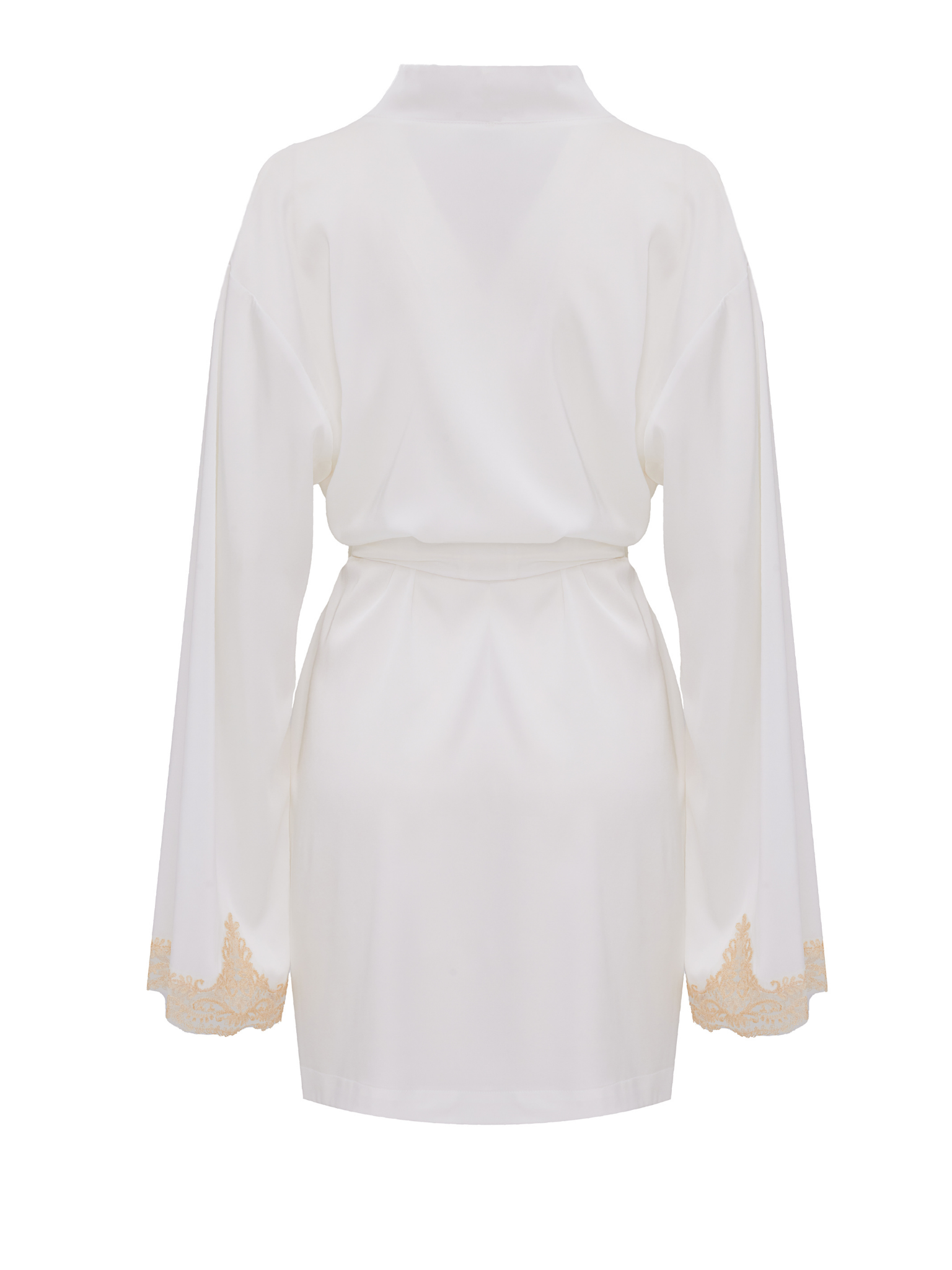 Diana White/Gold Lace Robe - Short