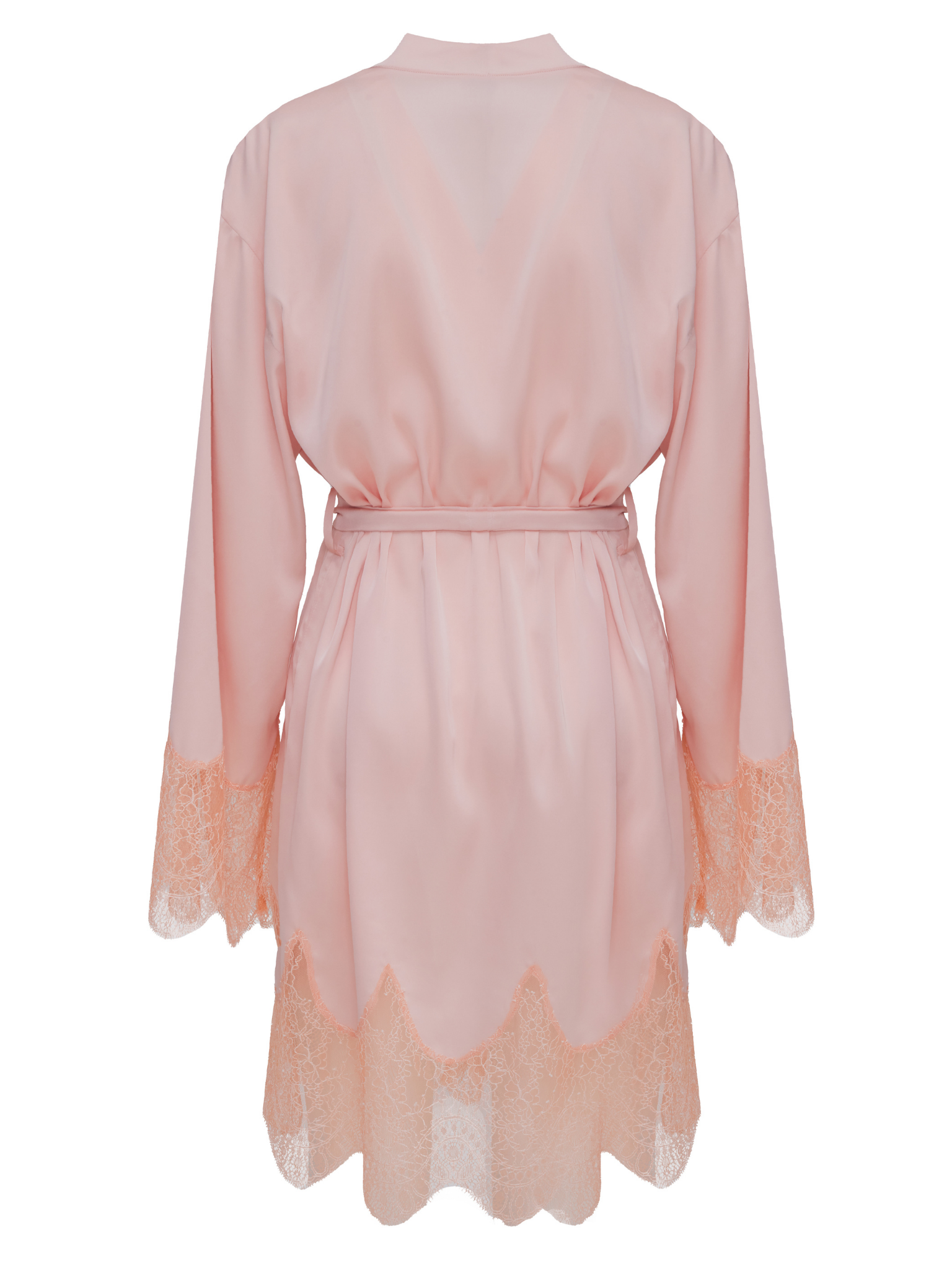 Leyla Pink Full Lace Robe - Short