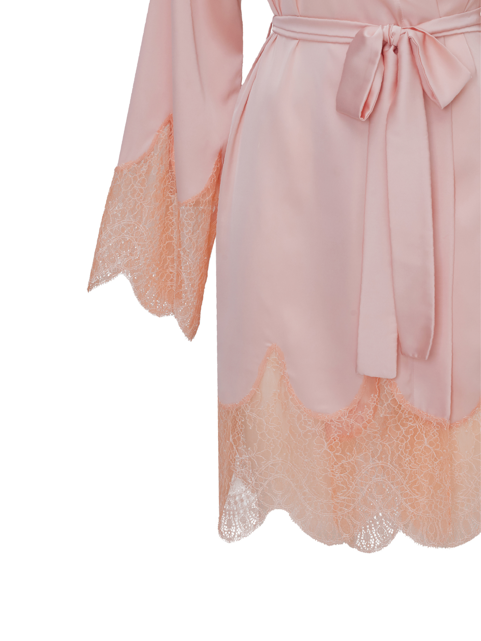 Leyla Pink Full Lace Robe - Short