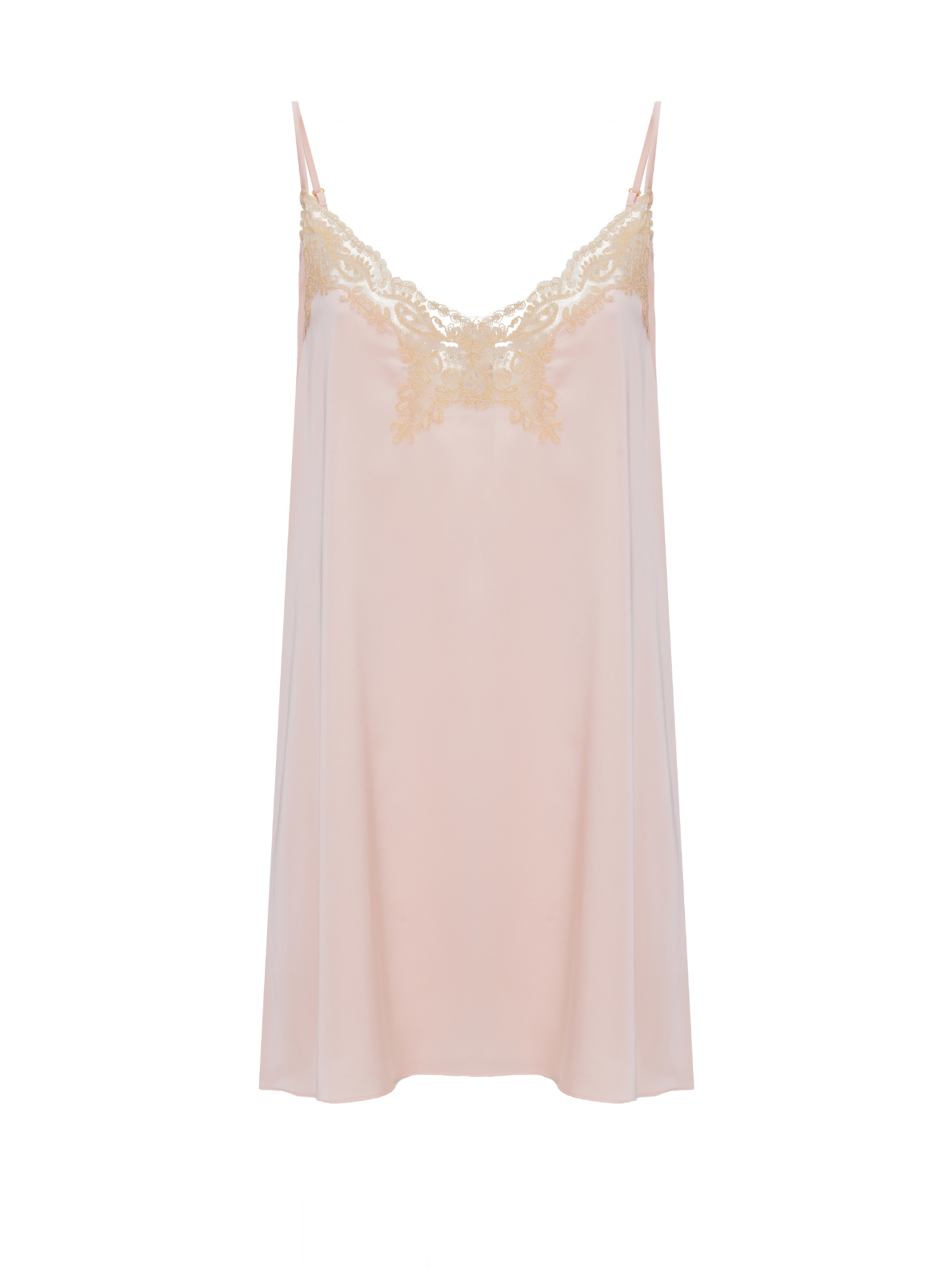 Melanie Pink Lace Slip - Short