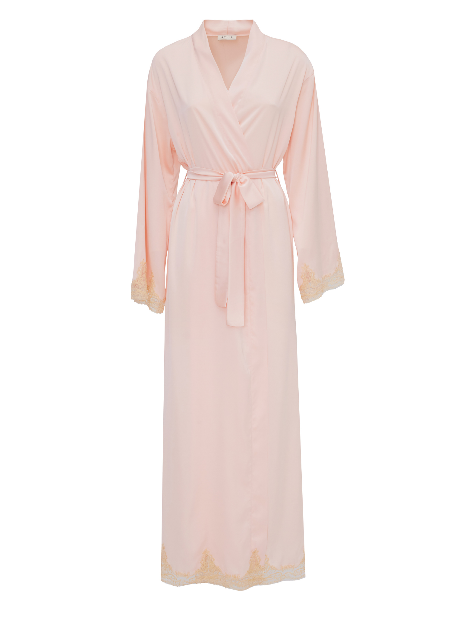 Melanie Pink Full Lace Robe - Long