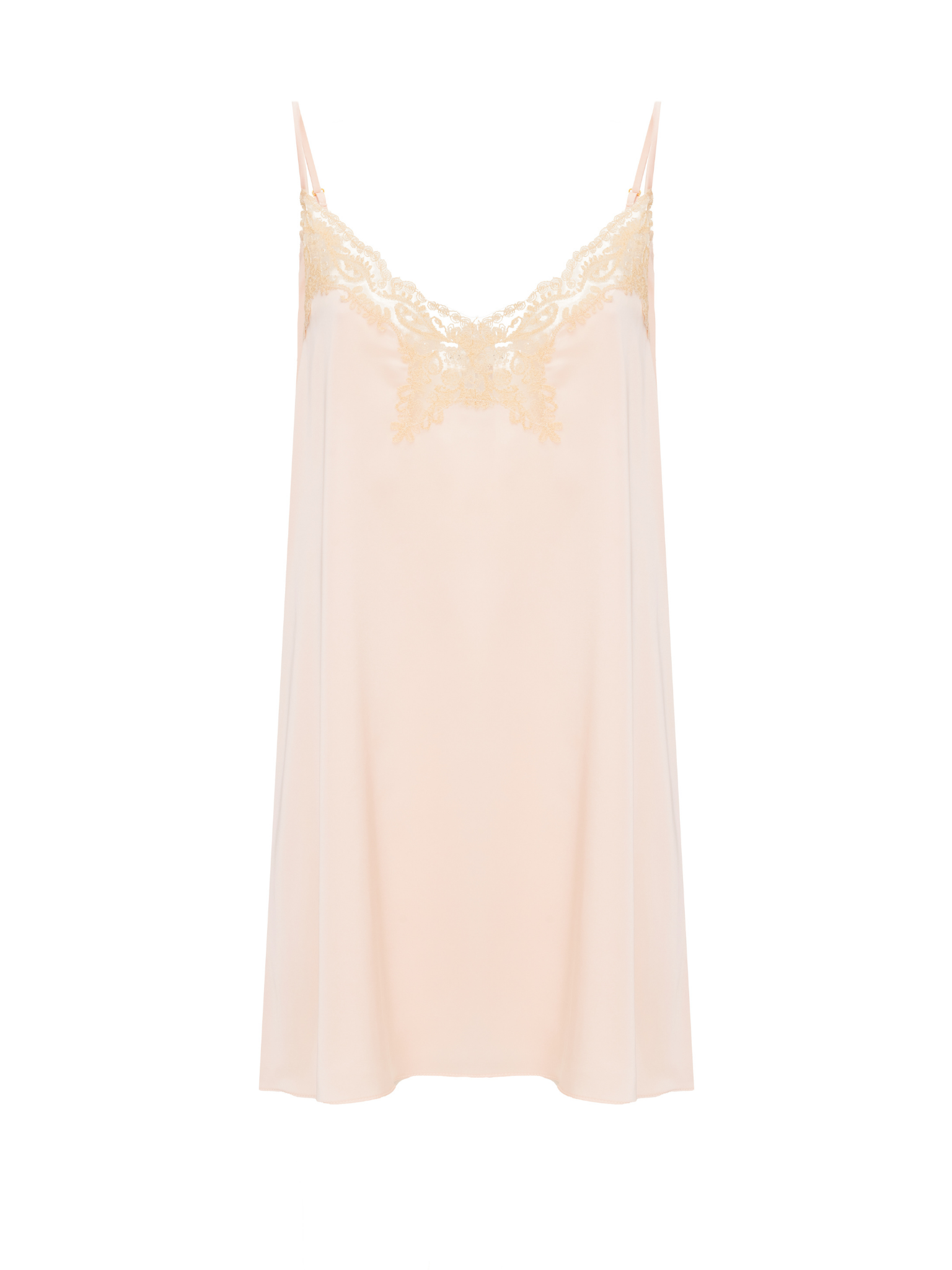 Melanie Peach Lace Slip - Short