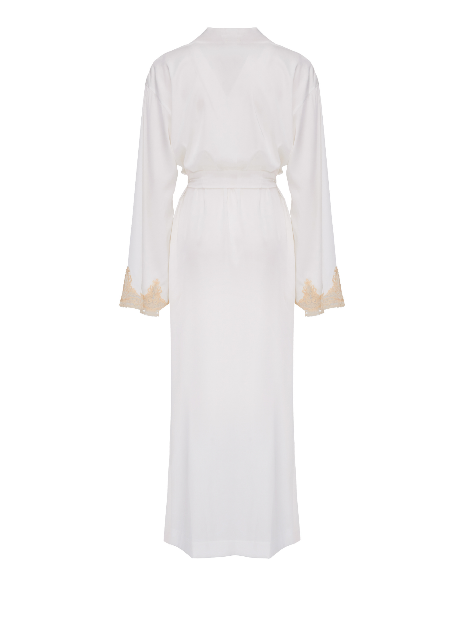 Diana White/Gold Lace Robe - Long