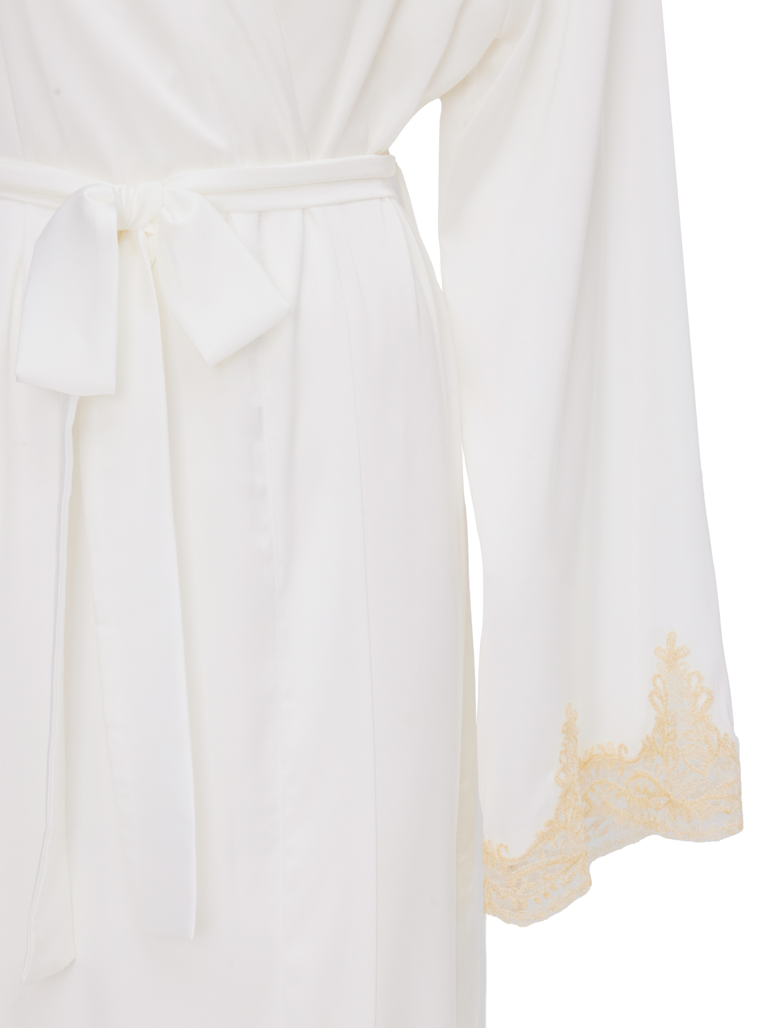 Diana White/Gold Lace Robe - Long
