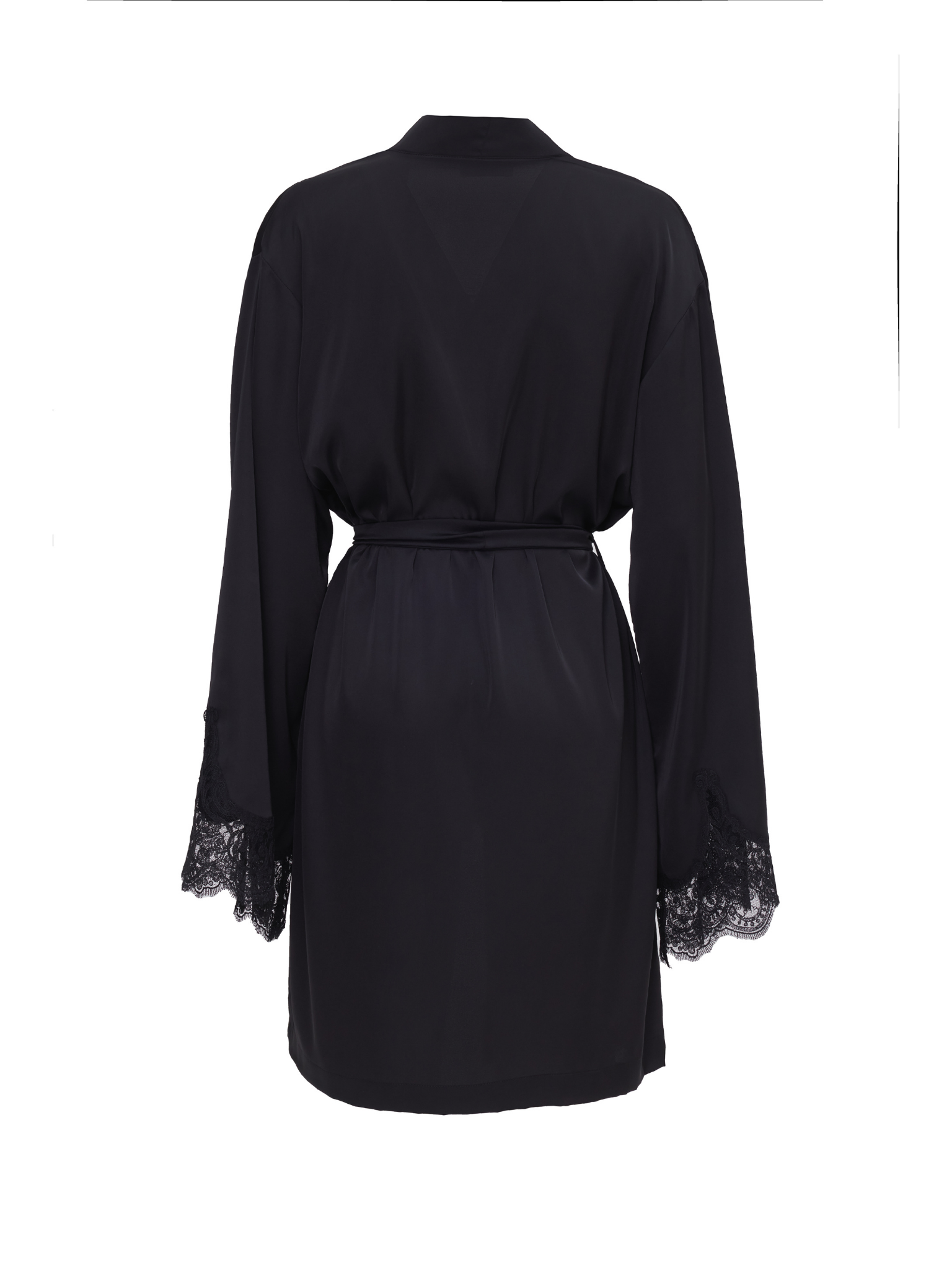 Camille Black Lace Robe - Short