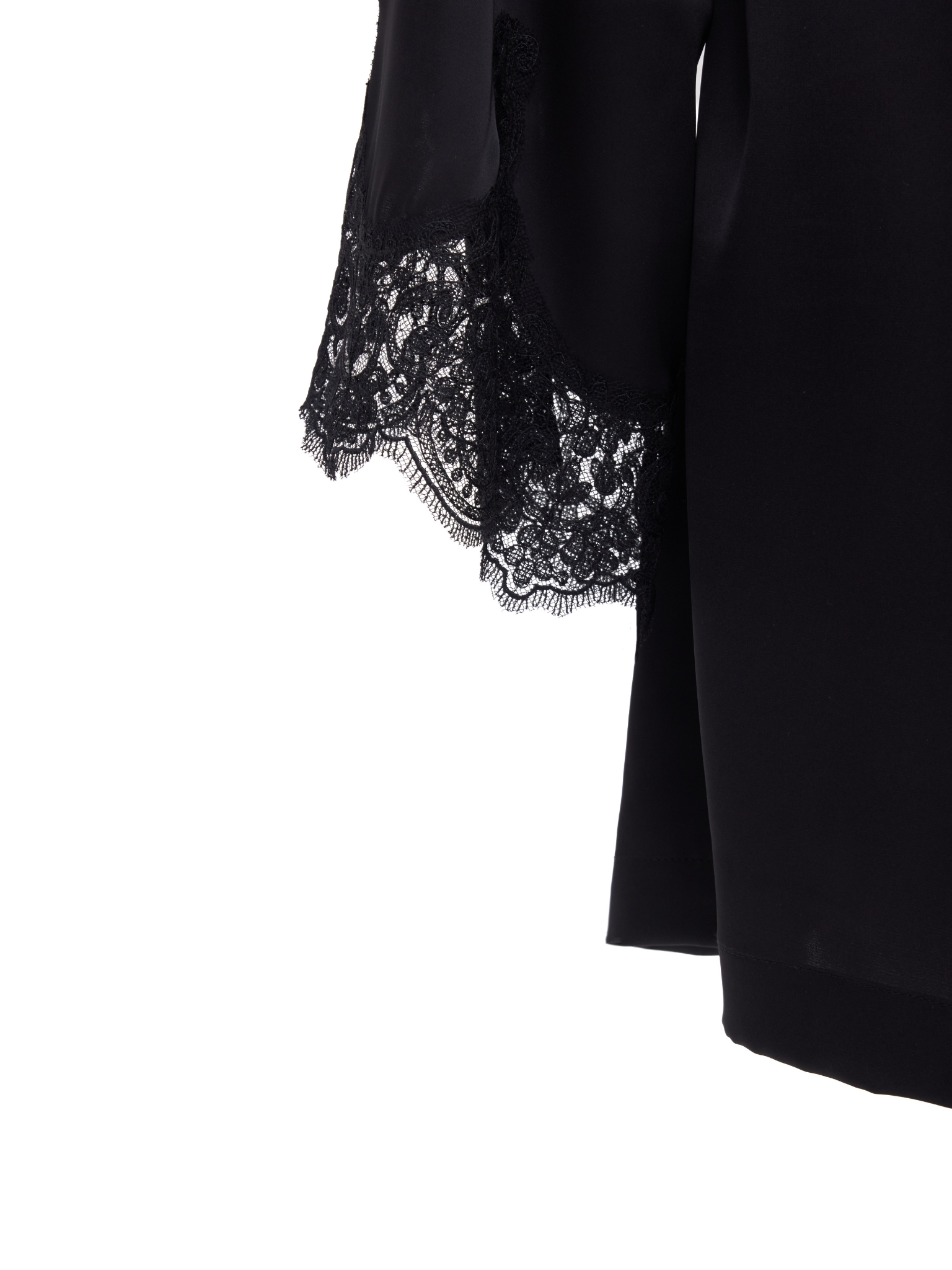 Camille Black Lace Robe - Short