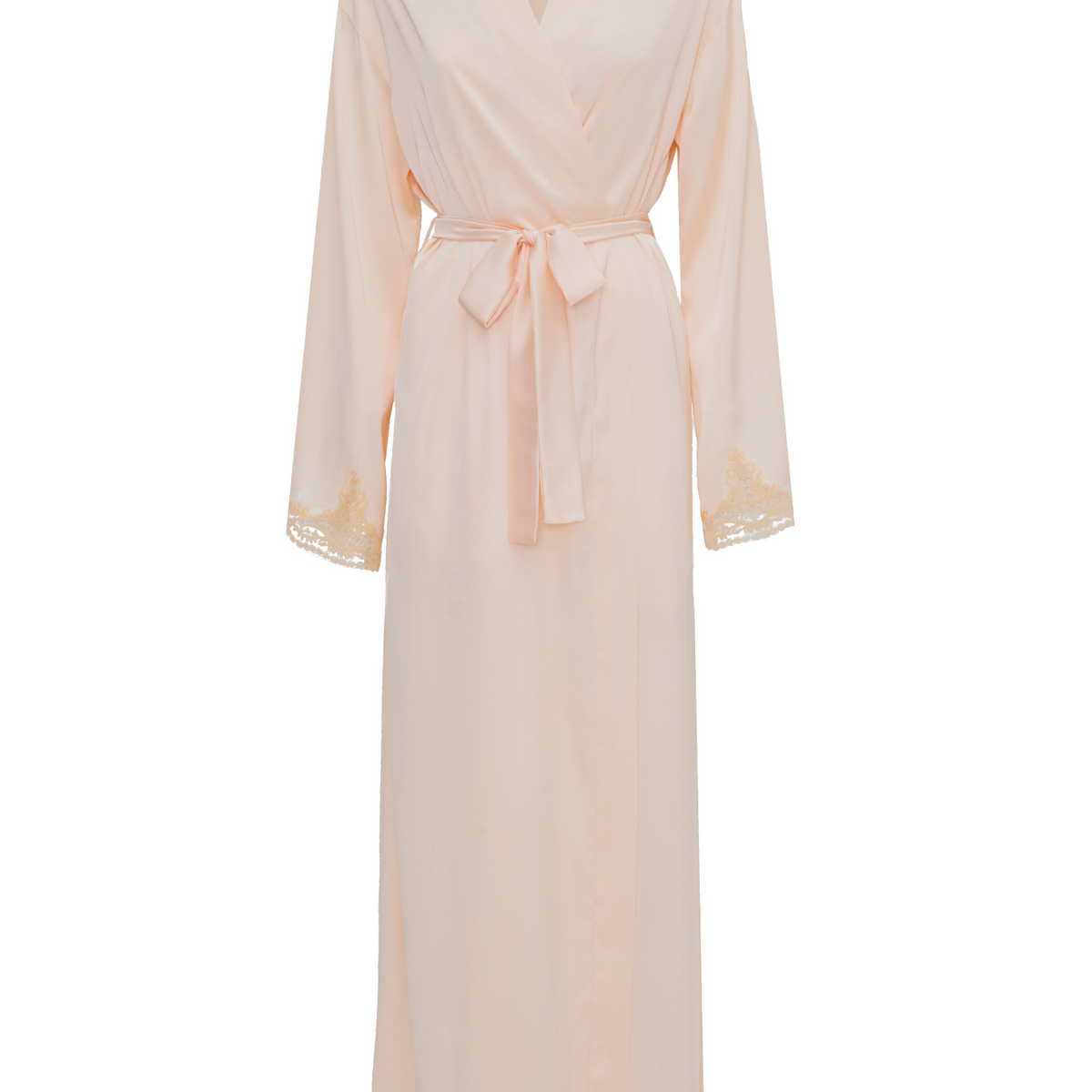 Melanie Peach Full Lace Robe - Long