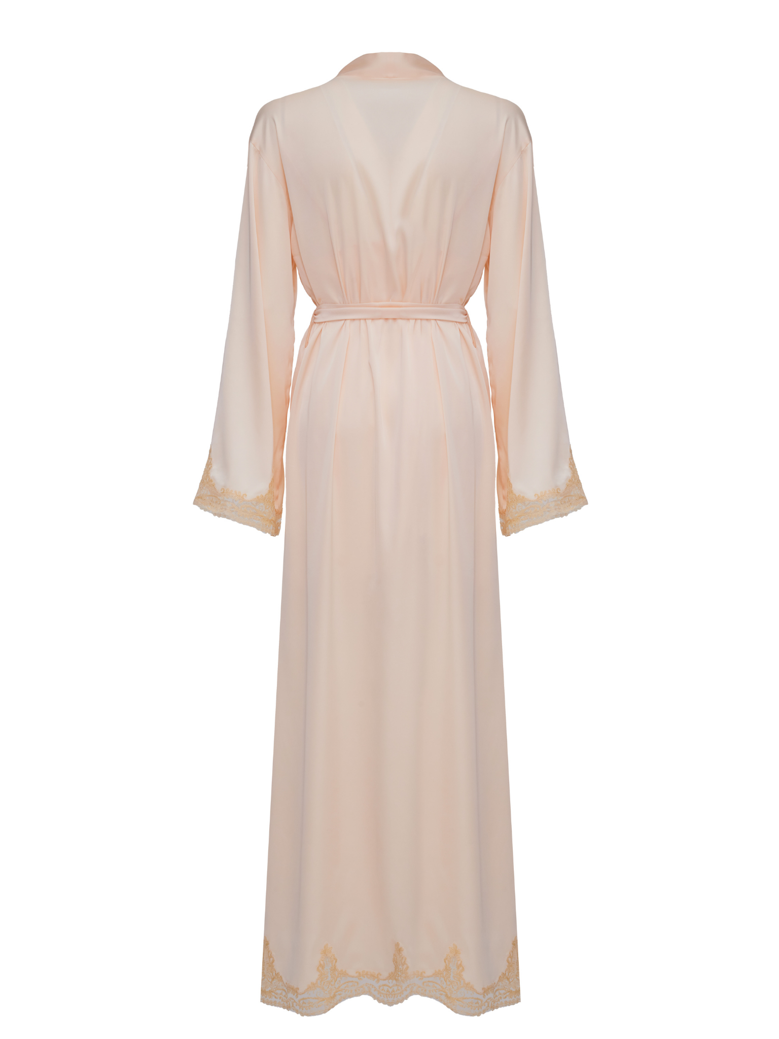 Melanie Peach Full Lace Robe - Long
