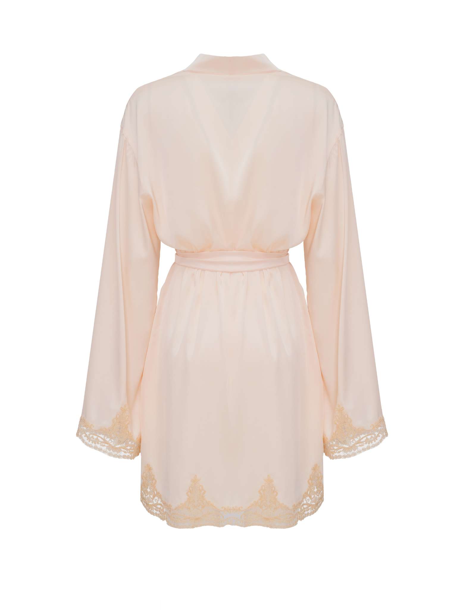Melanie Peach Full Lace Robe - Short