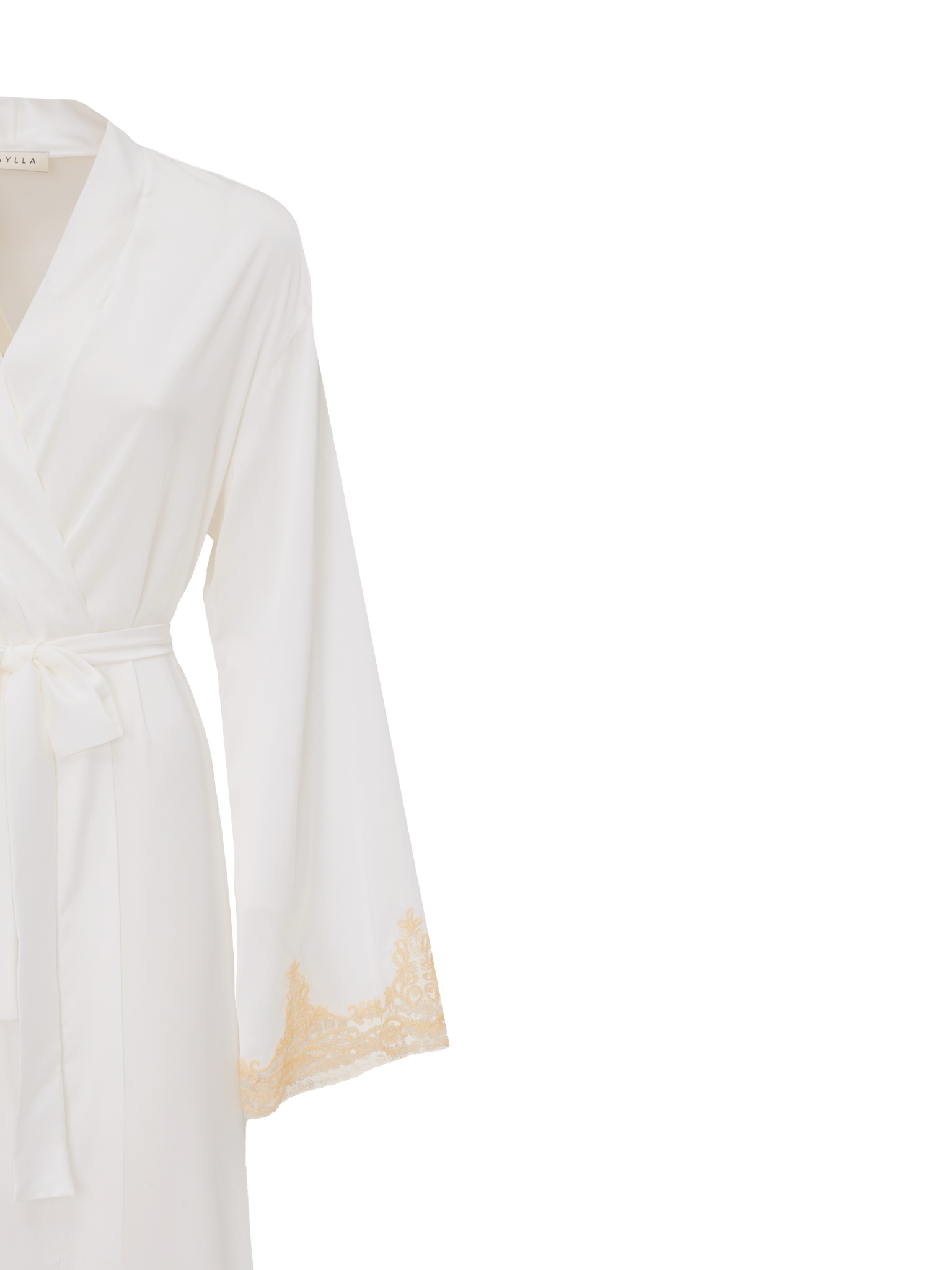 Diana White/Gold Full Lace Robe - Long